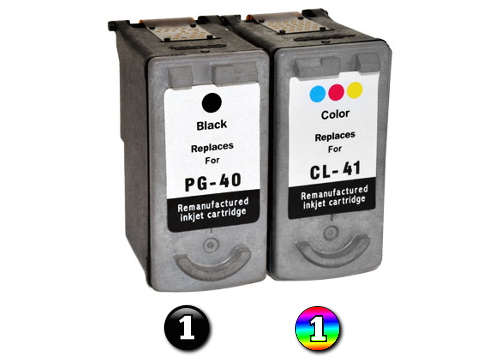 2 Pack Combo Remanufactured Canon PG-40 & CL-41 (1BK/1C) ink cartridges